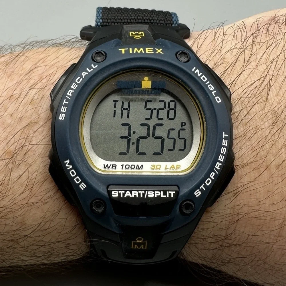 Timex Ironman Classic 30 Watch Men 44mm Digital Black Blue Alarm Chrono